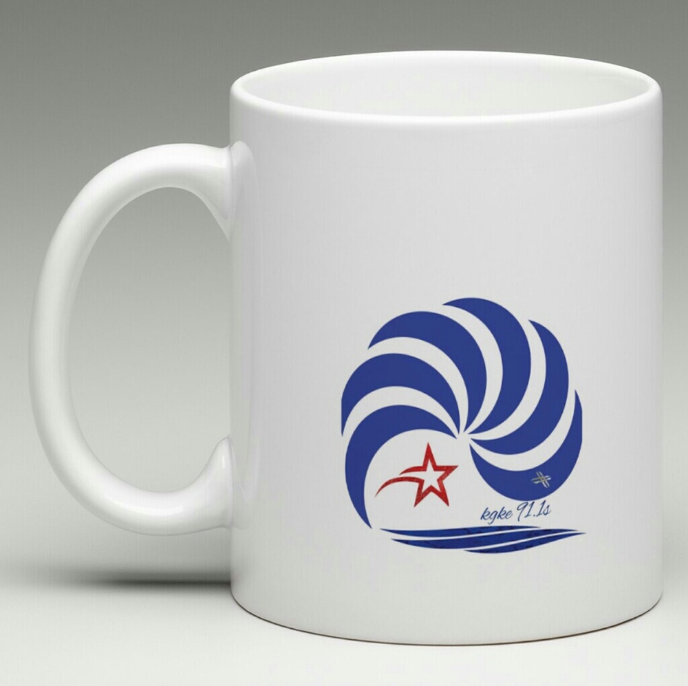Official 2018 KGKE 91.1s Don't Lick the Logo Mug